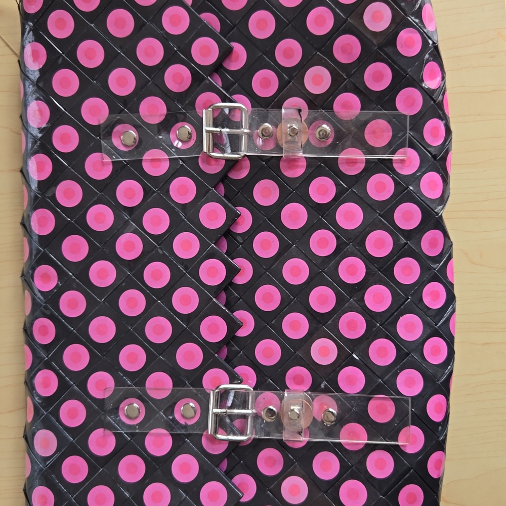 Rebagz Half The Sky Designs pink polka dot messenger/computer bag